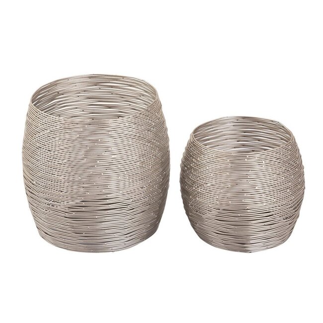 Windlichten Draadstaal - Set van 2 - Goud of Zilver