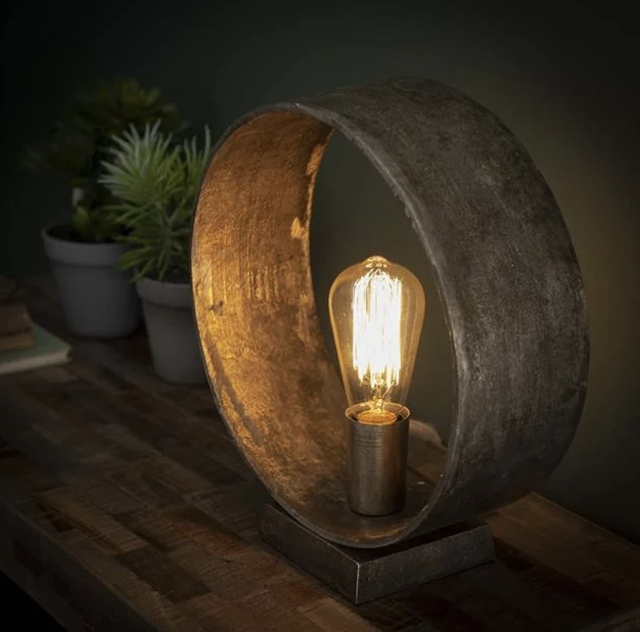 Loop antiek nikkel lamp