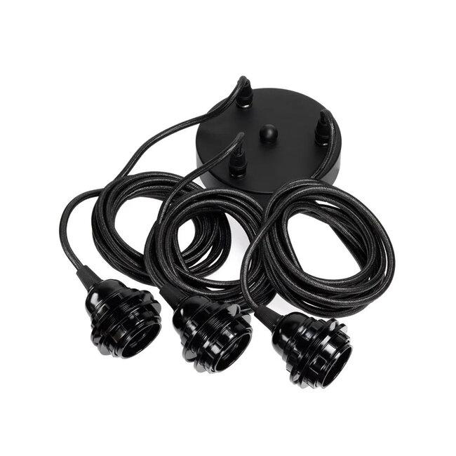 Lampfitting Plafond Zwart Voor 3 Lampen