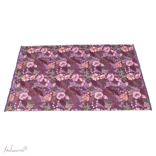 Plaid Maye - Velvet - Paars - Bloemendessin