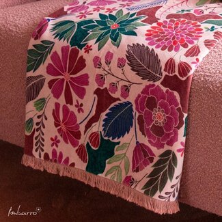 Plaid Maye - Velvet - Roze - Bloemendessin