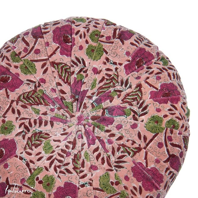 Sierkussen Rond Eleana - Roze - Velvet