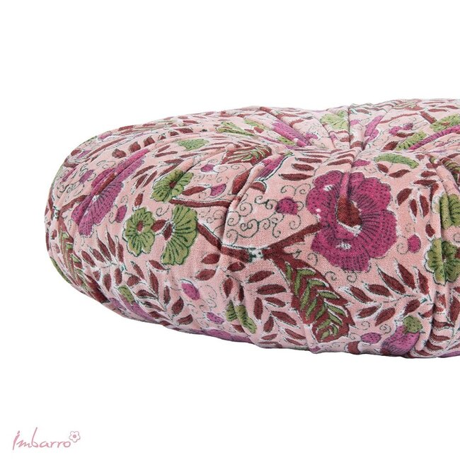 Imbarro Sierkussen Rond Eleana - Roze - Velvet