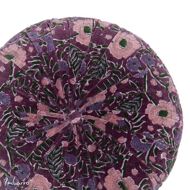 Imbarro Sierkussen Rond Eleana - Paars Multi - Velvet - Ø47 cm