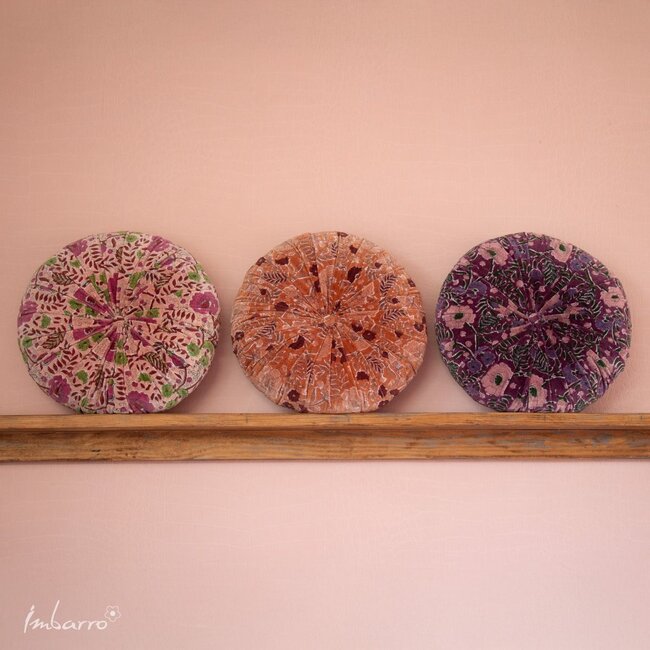 Sierkussen Rond Eleana - Paars Multi - Velvet - Ø47 cm