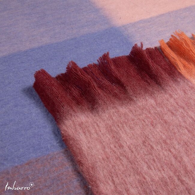 Imbarro Plaid Verah Blocks - Multi/Oranje - Wolmix - 130x170 cm