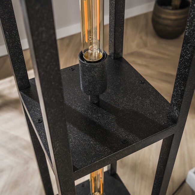 Vloerlamp Quadra - Artic Zwart Metaal - 4-lichts