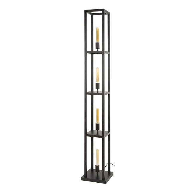 Vloerlamp Zwart Metaal 4 Lichtpunten - Quadra