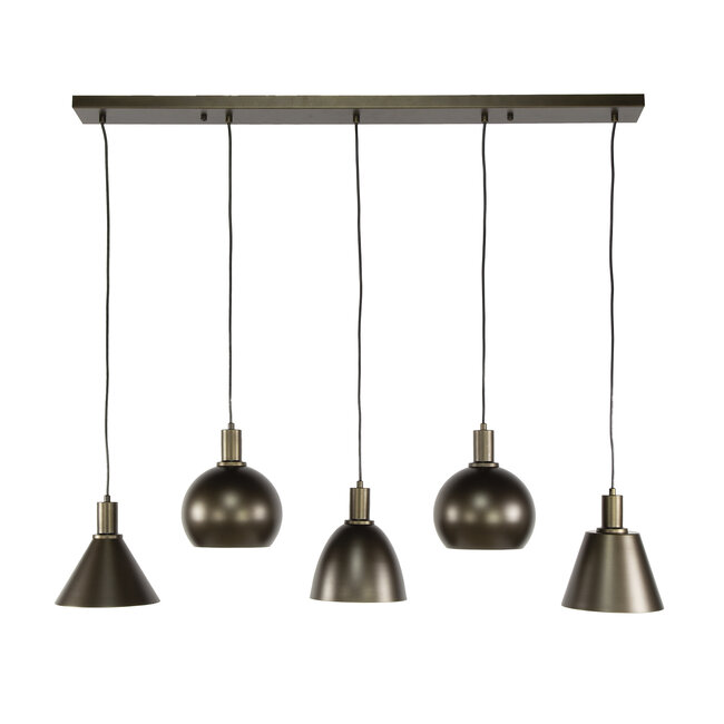 Hanglamp Metallo - Brons Metaal - 5-lichts