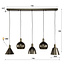 Hanglamp Sienna Bruin Metaal 5 Lichtpunten - Metallo