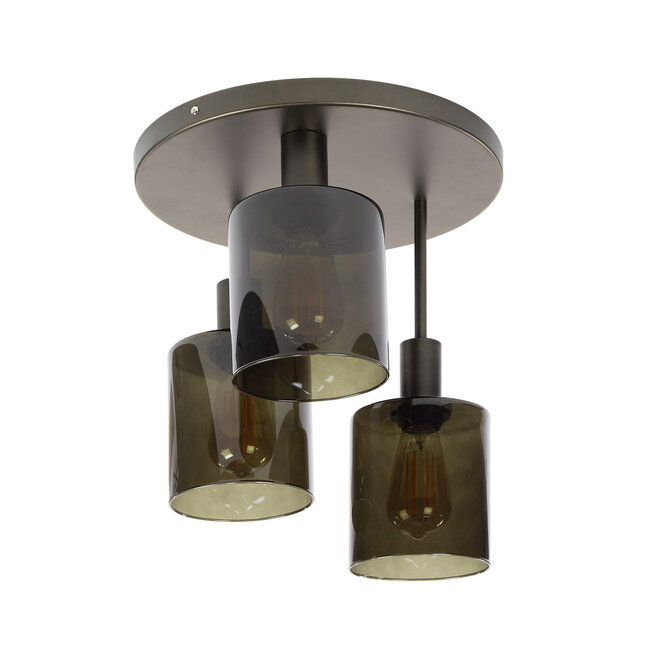Plafondlamp Sienna Bruin Glas 3 Lichtpunten - Sepiora