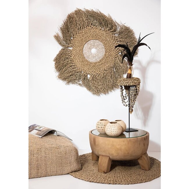 Het Mekong River Tapijt - ø90cm - Naturel - Zeegras