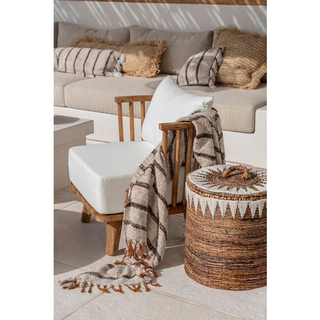 Plaid van katoen - Bohemian Wit - 130x170 cm