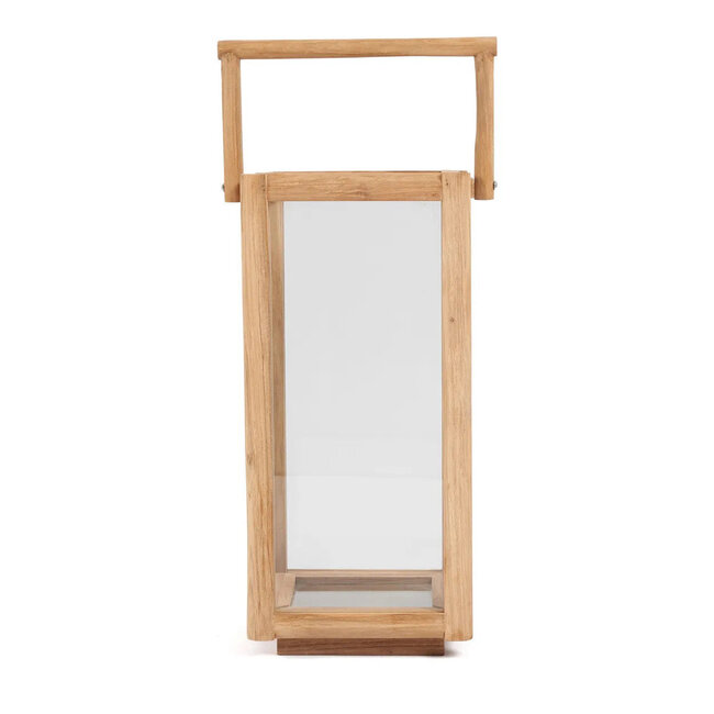 Nusa Penida Lantaarn L - 28x28x60cm - Naturel - Teakhout