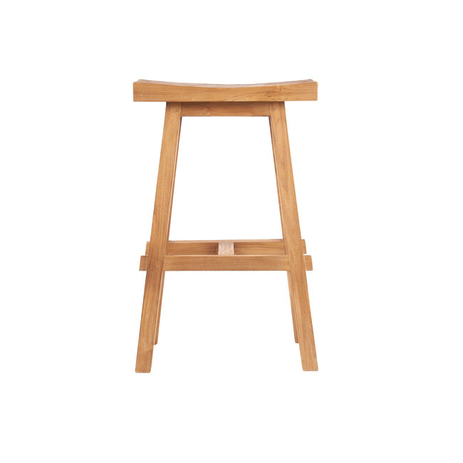 Tabanan Barkruk voor Buiten - Naturel - Gerecycled Teakhout - 47x28x75 cm