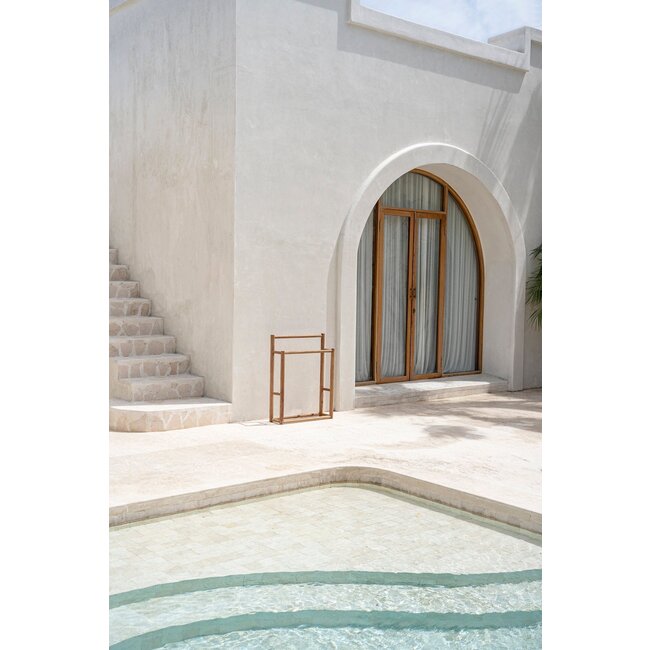 Rustiek Handdoekrek - Naturel - Gerecycled Teakhout - 70x22x90cm