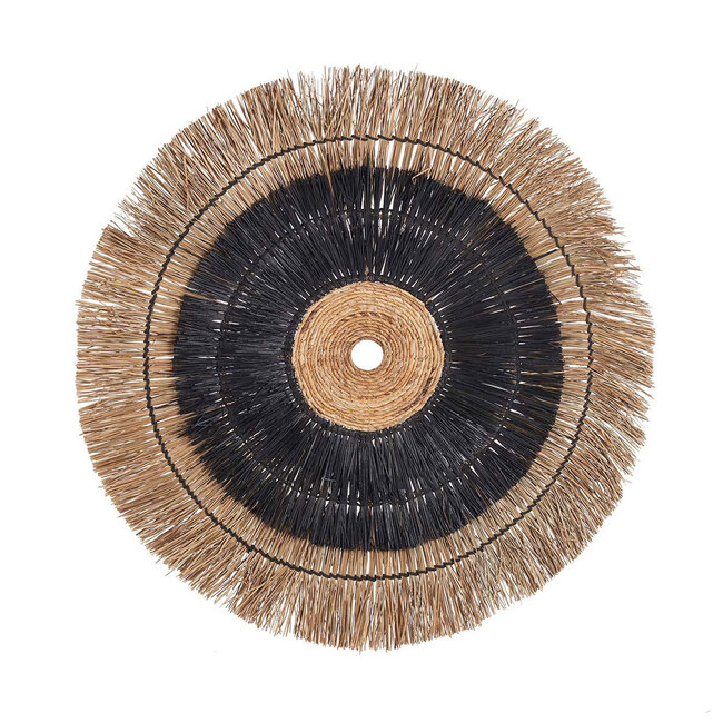 Wanddecoratie XL Amazonia - Bananenblad - Naturel/Zwart - Ø110 cm