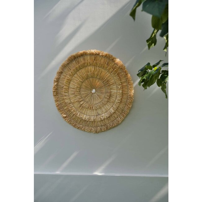 Wanddecoratie Sehseh Rond - Sisal - Naturel - Ø85 cm