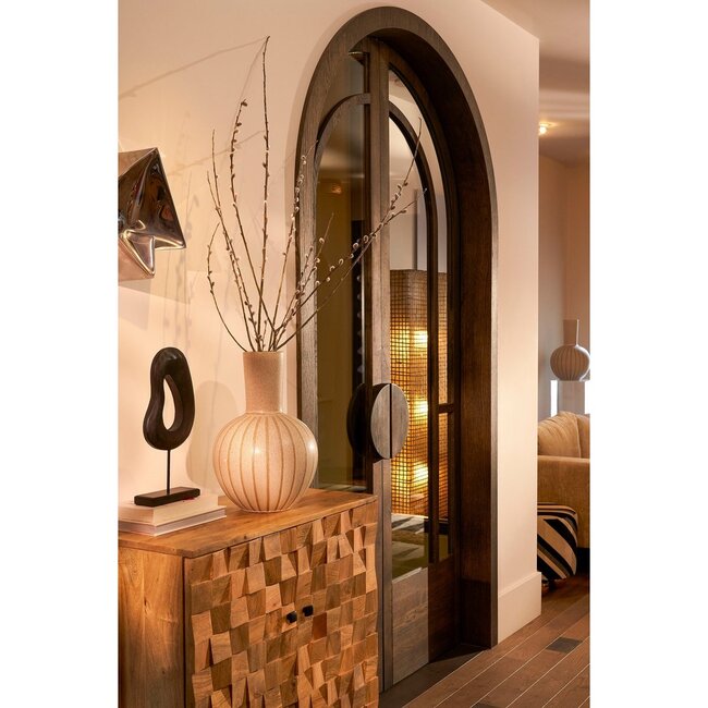 Keramiek Vaas Crème - Decoratief Design met Strepen