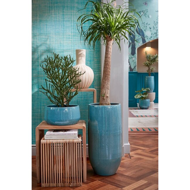 Keramiek Vaas Crème - Decoratief Design met Strepen