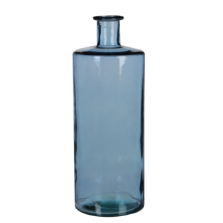Blauwe Flesvaas Gerecycled Glas - Design Vaas