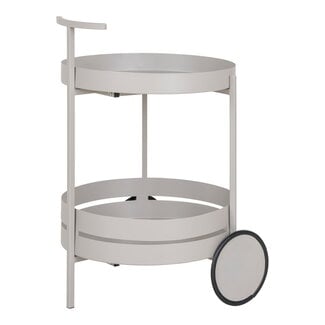 Bar Trolley Metaal Grijs Op Wielen - 2 Planken
