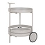 Bar Trolley Grijs Metaal - 2 Ronde Planken op Wielen