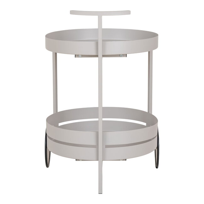 Bar Trolley Metaal Grijs Op Wielen - 2 Planken