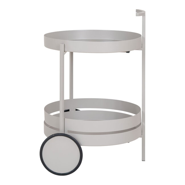 Bar Trolley Metaal Grijs Op Wielen - 2 Planken