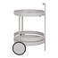Bar Trolley Grijs Metaal - 2 Ronde Planken op Wielen