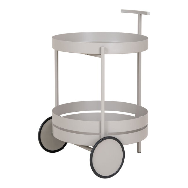 Bar Trolley Metaal Grijs Op Wielen - 2 Planken