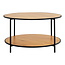 Industriële Salontafel Rond Houtlook Zwart Frame