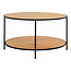 Industriële Salontafel Rond Houtlook Zwart Frame