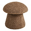 Poef Bruin - Ronde Poef met Paddenstoelvorm
