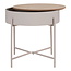 Bijzettafel Rond Beige Grijs Metaal - House