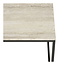 Bijzettafel Travertin - Zwart Frame VierkantBijzettafel Travertin Look Blad - Zwart Frame Vierkant
