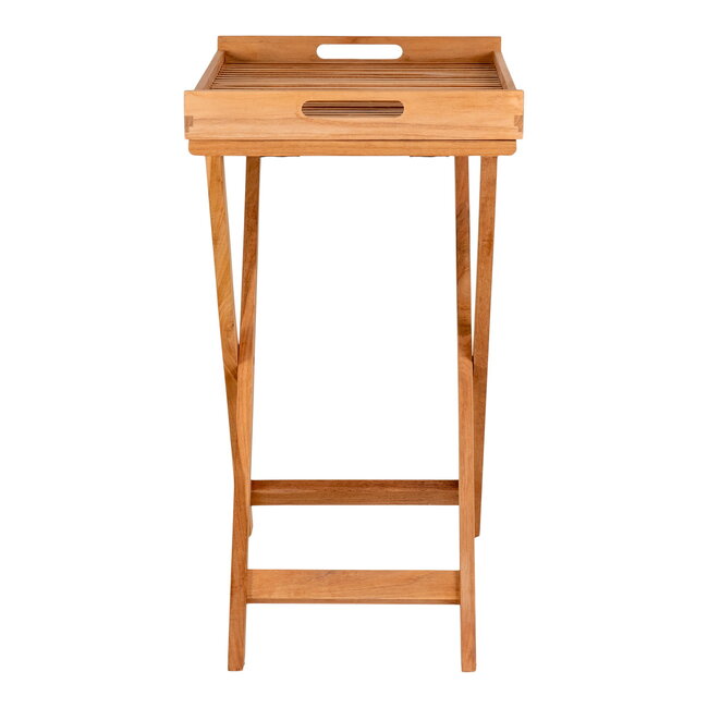 Bijzettafel Teakhout - Opklapbare Dienbladtafel