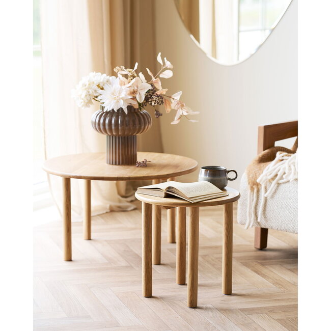 Salontafel Rond - Eikenhout Naturel Scandinavisch