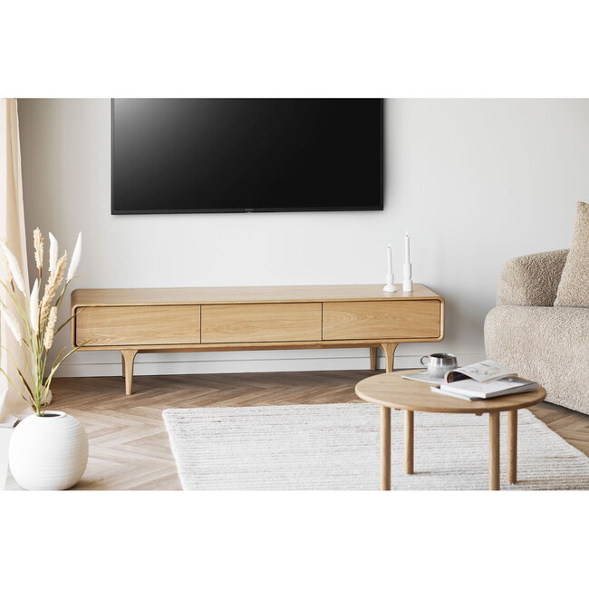 Salontafel Rond Massief Eikenhout Naturel