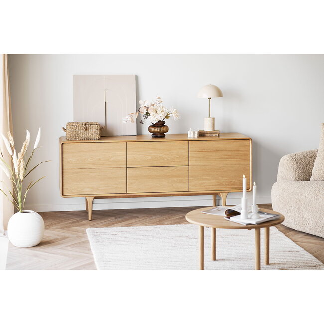 Salontafel Rond Massief Eikenhout Naturel