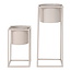 Set van 2 Plantenbakken op Standaard - Beige Grijs - Metaal