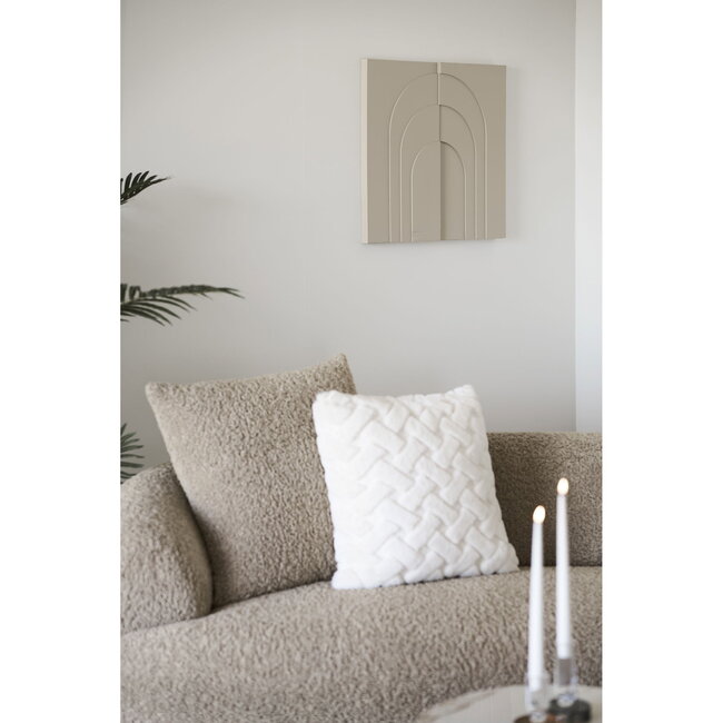 Wanddecoratie - Beige - Modern Reliëf - Boogvorm
