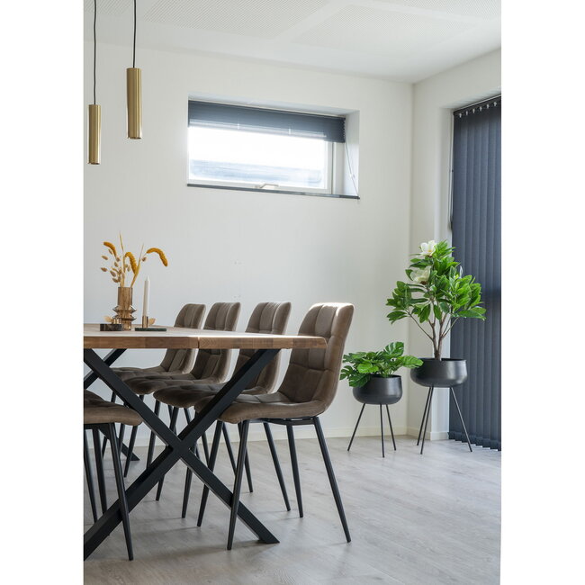 Bloempotten Zwart Metaal - Set van 2 - Plantenhouders