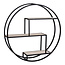 Wandrek Rond - Zwart/Naturel - Metaal & Hout