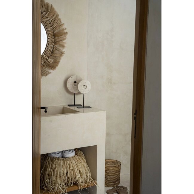 De Marmeren Disc op Stand - 15x7x25cm - Wit - Marmer