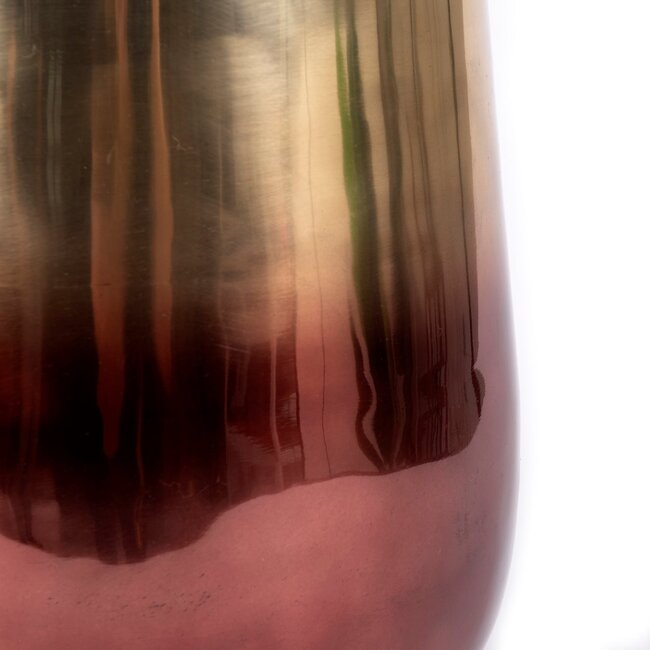 De Two Tone Plantenbak - 35x55cm - Messing/Bordeaux/Roze - Aluminium