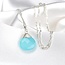 Ketting met Aqua Chalcedoon - 925 Sterling Zilver