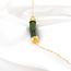 Vergulde Ketting met Groene Jade - Sterling Zilver