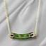 Vergulde Ketting met Groene Jade - Sterling Zilver