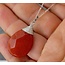 Zilveren Ketting met Rode Jade - 925 Sterling Zilver